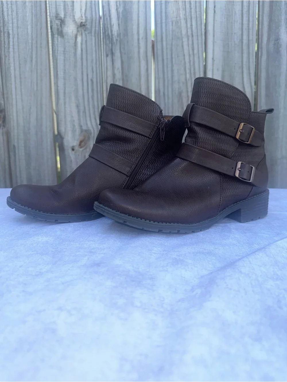 Kohl's Women's Brown Buckle Strap Ankle Booties